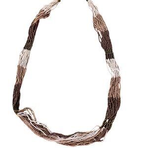 Lovely Brown & Taupe Beaded Necklace